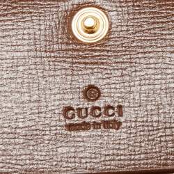 Gucci Brown/Beige GG Supreme Canvas and Leather Horsebit 1955 Card Case