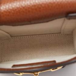 Pre Owned Gucci Denim And Leather Mini Horsebit 1955 Mini Crossbody Bag