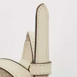 Gucci White/Beige GG Supreme Canvas and Leather Mini Horsebit 1955 Bag
