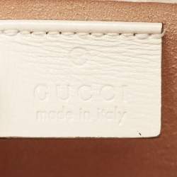 Gucci White/Beige GG Supreme Canvas and Leather Mini Horsebit 1955 Bag