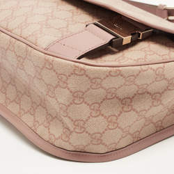 Pre Owned Gucci Old Rose/Beige GG Supreme Canvas Messenger Bag