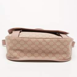 Pre Owned Gucci Old Rose/Beige GG Supreme Canvas Messenger Bag