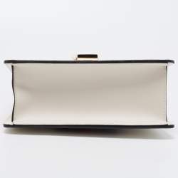 Pre Owned Gucci Off White Leather Mini Web Sylvie Top Handle Bag