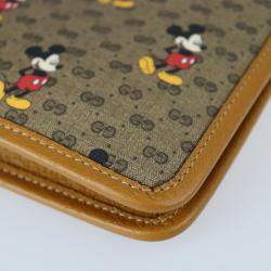 Gucci x Disney Brown GG Canvas and Leather Mickey Mouse Pouch