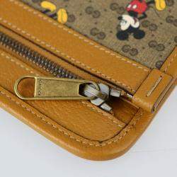 Gucci x Disney Brown GG Canvas and Leather Mickey Mouse Pouch