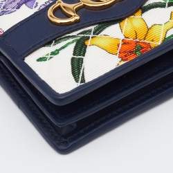 Gucci Multicolor Flora Print Zumi Canvas and Leather Card Case