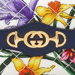 Gucci Multicolor Flora Print Zumi Canvas and Leather Card Case