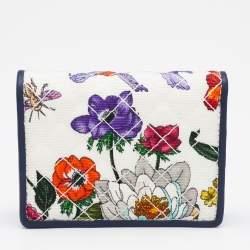 Gucci Multicolor Flora Print Zumi Canvas and Leather Card Case