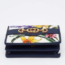 Gucci Multicolor Flora Print Zumi Canvas and Leather Card Case