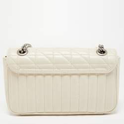 Pre Owned Gucci Off White Mix Quilted Leather Small GG Marmont Shoulder Bag