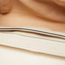 Pre Owned Gucci Off White Mix Quilted Leather Small GG Marmont Shoulder Bag