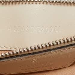 Pre Owned Gucci Off White Mix Quilted Leather Small GG Marmont Shoulder Bag