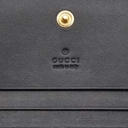 Gucci Beige GG Supreme Canvas and Leather Bee Print Card Case