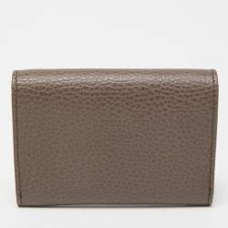 Gucci Grey/Pink Leather Swing Flap Card Case