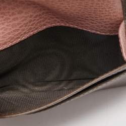 Gucci Grey/Pink Leather Swing Flap Card Case
