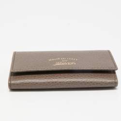 Gucci Grey/Pink Leather Swing Flap Card Case