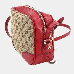 Pre Owned Gucci Brown Leather and Canvas Bree Shoulder Bag