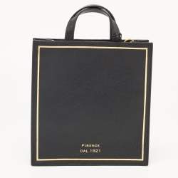 مملوكة مسبقًا Gucci Garden Black Leather Cat Print Tote