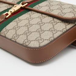 Pre Owned Gucci Beige GG Supreme Canvas and Leather Jackie 1961 Belt Bag