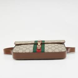 Pre Owned Gucci Beige GG Supreme Canvas and Leather Jackie 1961 Belt Bag