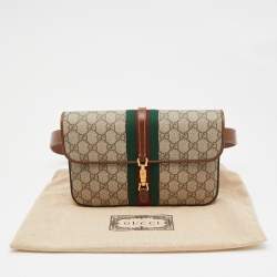 Pre Owned Gucci Beige GG Supreme Canvas and Leather Jackie 1961 Belt Bag