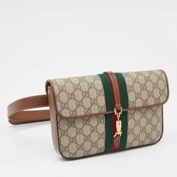 Pre Owned Gucci Beige GG Supreme Canvas and Leather Jackie 1961 Belt Bag