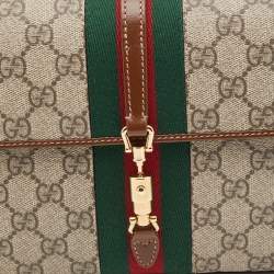 Pre Owned Gucci Beige GG Supreme Canvas and Leather Jackie 1961 Belt Bag