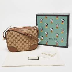 Gucci Brown/Beige GG Canvas and Leather Bree Crossbody Bag