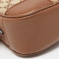 Gucci Brown/Beige GG Canvas and Leather Bree Crossbody Bag