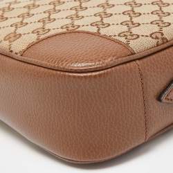 Gucci Brown/Beige GG Canvas and Leather Bree Crossbody Bag