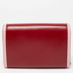 Pre Owned Gucci Red/Pink Leather Mini Dionysus Shoulder Bag    