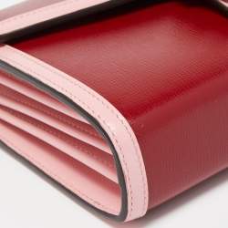 Pre Owned Gucci Red/Pink Leather Mini Dionysus Shoulder Bag    