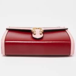 Pre Owned Gucci Red/Pink Leather Mini Dionysus Shoulder Bag    