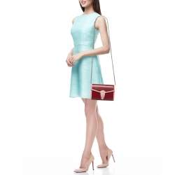 Pre Owned Gucci Red/Pink Leather Mini Dionysus Shoulder Bag    