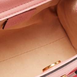 Pre Owned Gucci Pink Leather Mini Diana Tote