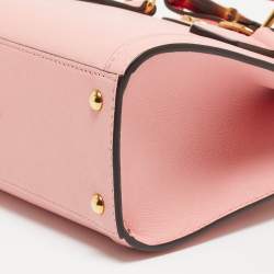 Pre Owned Gucci Pink Leather Mini Diana Tote