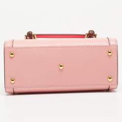 Pre Owned Gucci Pink Leather Mini Diana Tote