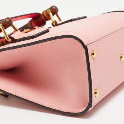 Pre Owned Gucci Pink Leather Mini Diana Tote