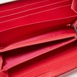 Gucci Pink Leather Double G Zip Around Continental Wallet