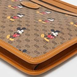مملوكة مسبقًا Gucci x Disney Brown GG Supreme Canvas and Leather Mini Mickey Mouse Zip Pouch