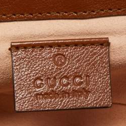Gucci Brown Diagonal Matelassé Leather Super Mini GG Marmont Shoulder Bag