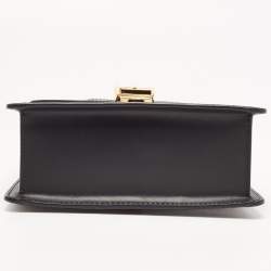 Pre Owned Gucci Black Leather Mini Web Sylvie Top Handle Bag