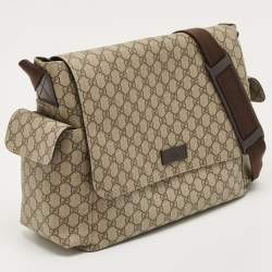 Pre Owned Gucci Beige/Ebony GG Supreme Canvas Baby Changing Bag