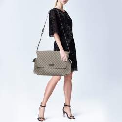 Pre Owned Gucci Beige/Ebony GG Supreme Canvas Baby Changing Bag