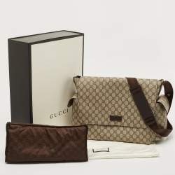 Pre Owned Gucci Beige/Ebony GG Supreme Canvas Baby Changing Bag