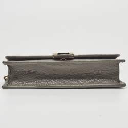 Gucci Grey Leather Interlocking G Wallet On Chain