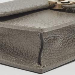 Gucci Grey Leather Interlocking G Wallet On Chain