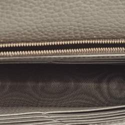 Gucci Grey Leather Interlocking G Wallet On Chain
