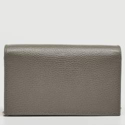 Gucci Grey Leather Interlocking G Wallet On Chain