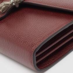 Gucci Burgundy Leather Mini Dionysus Shoulder Bag
